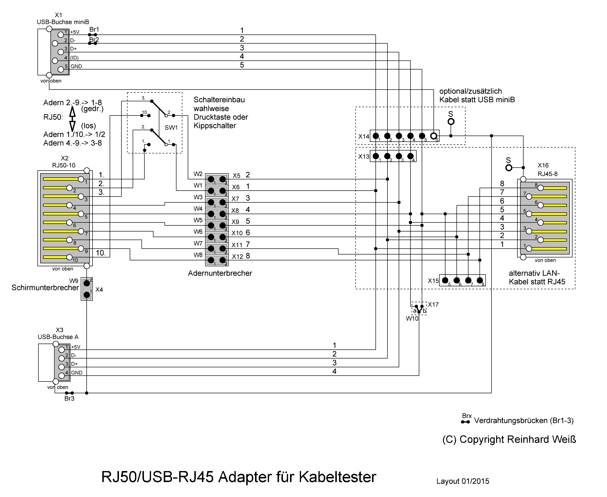 RJ50/USB-Adapter